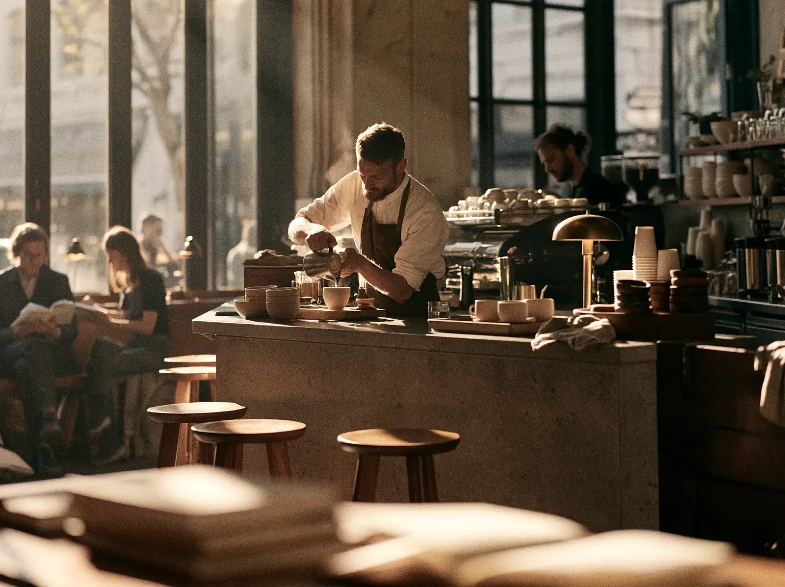 Comptoir d'un café de spécialité